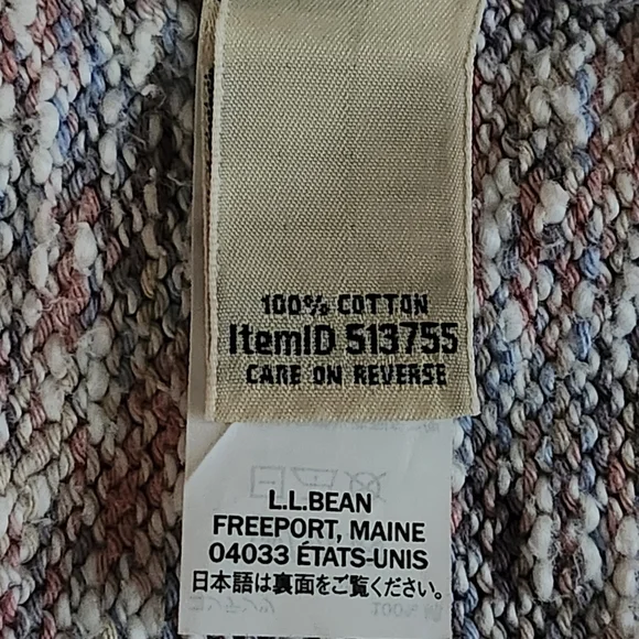 LL BEAN 100% Cotton Multicolor Knit Pullover Sweater Size Large - Picture 7 of 10